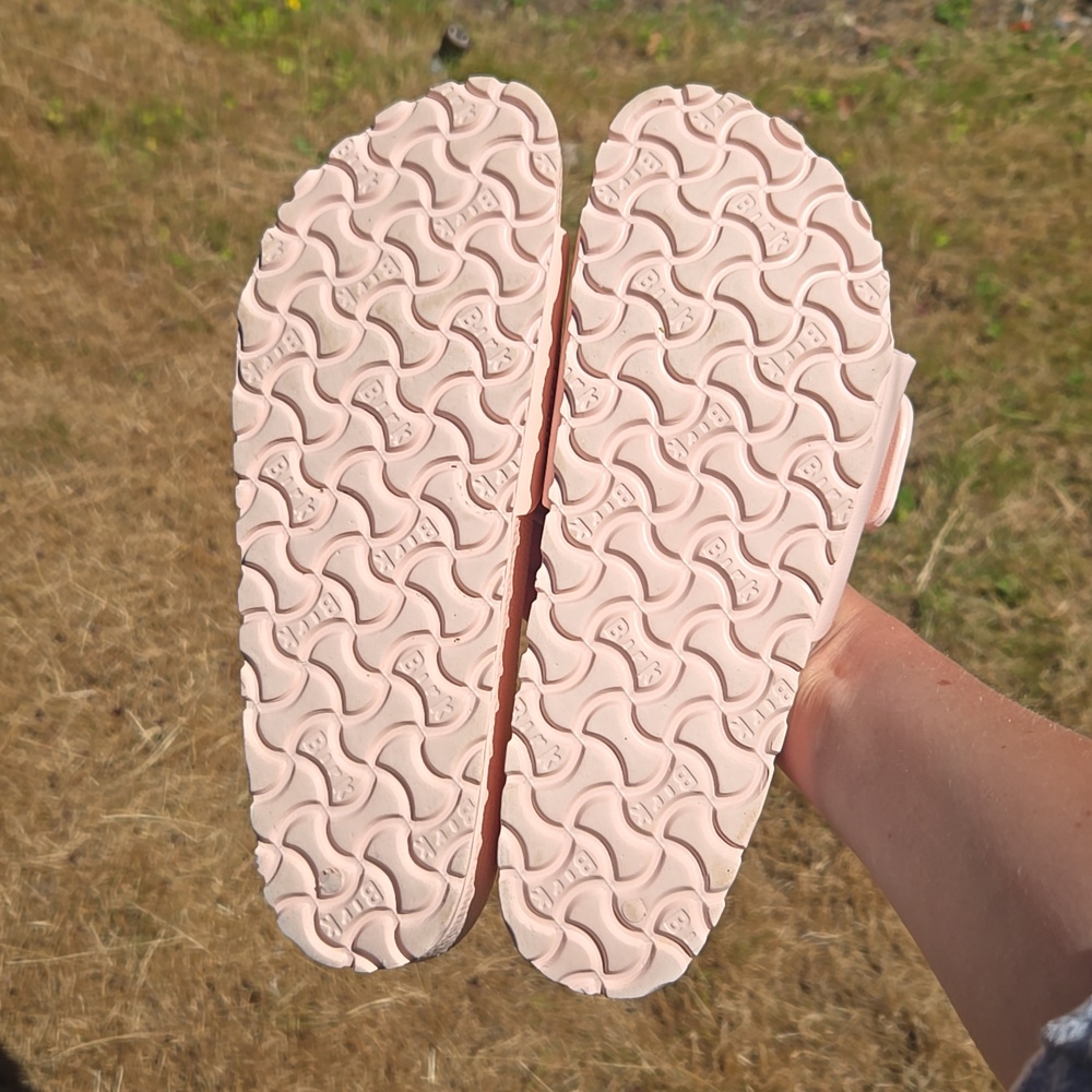Birkenstock Madrid Pink Slide Sandals with Rose Buckles New Size US 8-8.5 Chic - Picture 9 of 14